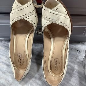 Coach stacked heels